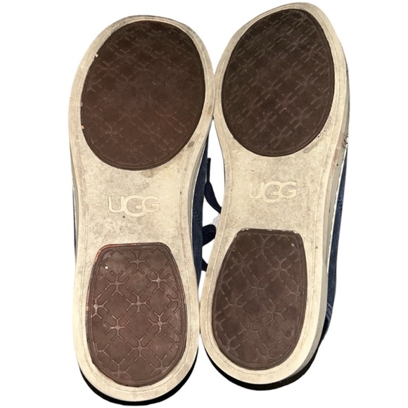 UGG Navy Taya Croco Leather Sneaker Size 8.5 - Picture 4 of 5